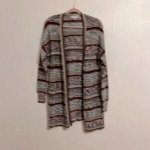 Knox Rose Size XL Neutral Colors  Knit Longline Lagenlook Open Front Cardigan